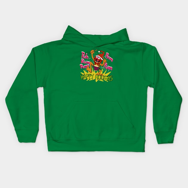 Merry Christmas Muppet animal Kids Hoodie by wolfmanjaq